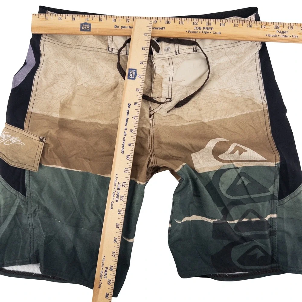 Quiksilver‎ Mens 31 Board Shorts Multicolor Map Print Cypher Kelly Slater Surf